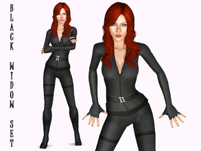 Sims 3 — Avengers Black Widow Set by Ms_Blue — My version of the Black Widow outfit and boots. Inspired by the ones worn