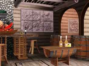 Sims 3 — Tokaj Cellar by Flovv — A timeless furniture set for cellars. Use the wooden and marble items to reach the