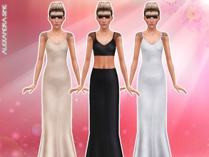 Sims 3 — Grace Lace Sleeve Gowns by Alexandra_Sine — Grace Lace Sleeve Gowns for your young-adult and adult female sims.