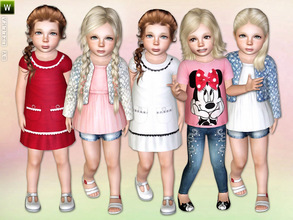Sims 3 — Fancy Little Girl - Set by lillka — This 4 part set includes: Minnie Mouse Tee, Scallop Trim Ponte Dress, Star
