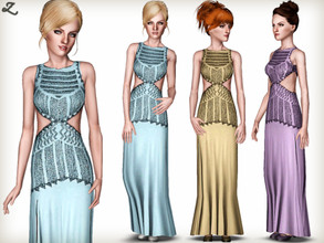 Sims 3 — Beaded Cut-Out Gown by zodapop — Combining Art Deco-inspired beading with a modern silhouette, this gown