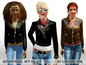 Sims 3 — RockNRoll Set No 2 by Lutetia — This clothing set contains two studded leather jackets Works for female
