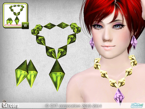 Sims 3 — Green Jewelery Set by CATcorp by CATcorp — Do not reupload to another sites! Full recolorable 2 color chanels