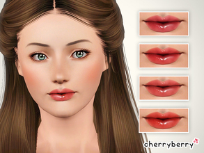 Sims 3 — Plum lipgloss by CherryBerrySim — New juicy and lip plumping lipgloss for F/M sims with three recolorable