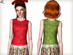 Sims 3 — Cotton Blend Embroidered Knit Top by zodapop — An intricate floral detailed surface lends a twist to this knit