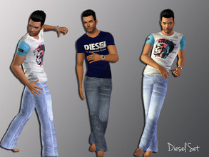 Sims 3 — Diesel set by flower_love2 — This is a set from Diesel, jeans and t-shirts for young adult/adult Tshirt have one