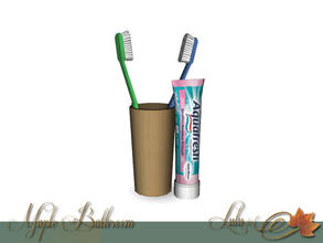 Sims 3 — Maple Bathroom Tooth Brush Decor by Lulu265 — Part of the Maple bathroom Set Fully CAStable Made by Lulu265 for