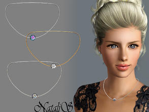 Sims 3 — Classic single crystal pendant FA-FE by Natalis — Classic single crystal pendant for your Sims. Very simple and