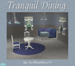 Sims 2 — Tranquil Dining by EarthGoddess54 — The name says it all - a dining set in tranquil shades of blue and gray. Set