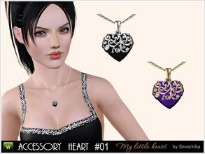 Sims 3 — Accessory Heart #01 by Severinka_ — Pendant for women in the form of heart, accessory series 'My little heart'.