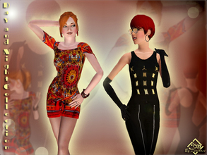 Sims 3 — Day and Night Collection by Devirose — The set features a colorful and short dress for the day,and a sensual