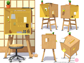Sims 3 — Koloro Desk Set by DOT — Koloro Inspired Desk Set. Modern and Asian inspired Desk with a collection of desk top