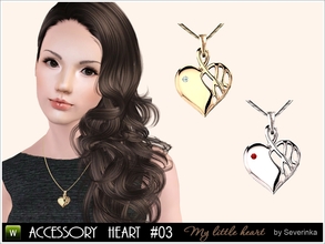 Sims 3 — Accessory Heart #03 by Severinka_ — Pendant for women in the form of heart, accessory series 'My little heart'.