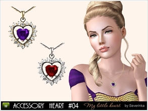 Sims 3 — Accessory Heart #04 by Severinka_ — Pendant for women in the form of heart, accessory series 'My little heart'.