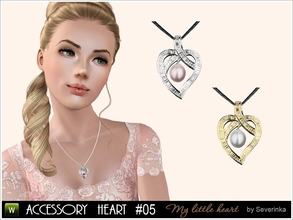 Sims 3 — Accessory Heart #05 by Severinka_ — Pendant for women in the form of heart, accessory series 'My little heart'.