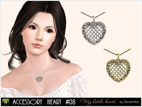 Sims 3 — Accessory Heart #08 by Severinka_ — Pendant for women in the form of heart, accessory series 'My little heart'.