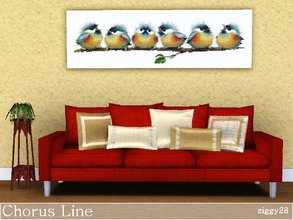 Sims 3 — Chorus Line by ziggy28 — Chorus Line a needlepoint picture of cute five little birds sitting on a branch. Not