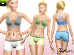 Sims 3 — Women's Sport Booty Hotshort by Harmonia — The only shortcut in your workout... 3 Variations. Recolorable