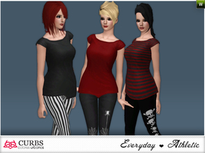 Sims 3 — curbs basic leggings 01 by Colores_Urbanos — Everyday and Athletic in 3 recolores, 4 recolorable area. valid for