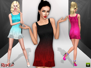 Sims 3 — Net Dress by RedCat — 2 Recolorable Channel. 3 Variations Included. New Mesh by RedCat.