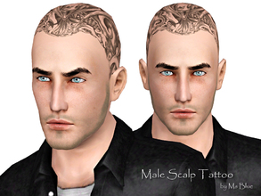 Sims 3 — Male Scalp Tattoo by Ms_Blue — Time to rough it up a bit and get the ultimate bad boy look with this scalp