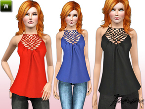 Sims 3 — Knot Detail Halter Top by Harmonia — Custom Mesh By Harmonia 3 Variations. Recolorable Halter top featuring knot