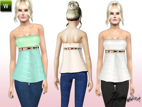 Sims 3 — Celebrate Belted Tulle Top by Harmonia — Custom Mesh By Harmonia 3 Variations. Recolorable Your elegance of this