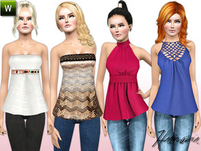 Sims 3 — Harmonia Set 162 by Harmonia — Twist to fit and flare dazzling tops...