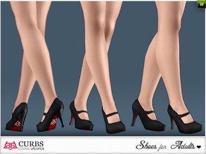 Sims 3 — curbs shoes 06 by Colores_Urbanos — shoes for adults. in 6 recolores, 2 recolorable area. valid for maternity!!!