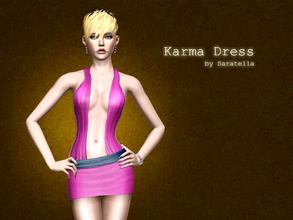 Sims 3 — Karma Dress by saratella — sexy succinct dress with one recorable part (belt) with three different models.