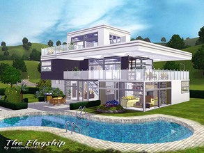 Sims 3 — The_Flagship by matomibotaki — Modern and impressive house in clear architecture and lacy design. Contrasted
