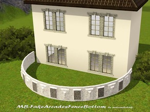 Sims 3 — MB-FakeArcadesFenceBottom by matomibotaki — MB-FakeArcadesFenceBottom, fake round fence mesh placeable like a