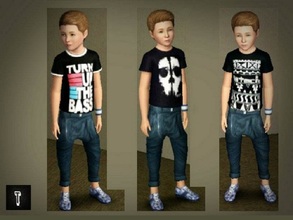 Sims 3 — ChildBlackCoolT-Shirt by TangJaYuan2 — Child: Male -Everyday -Sleepwear -Athletic