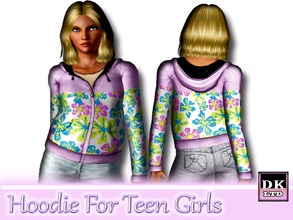 Sims 3 — Hoodie For Teen Girls by DK_LTD — Long-sleeved hoodie for teen girls. All can be recolored, 4 recordable parts.