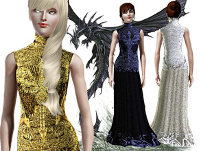 Sims 3 — Ts3 CC wishes Murfeel_Khaleesi01_T.D. by Sylvanes2 — This dress isnt realy of Khaleesi from Game of Thornes, but