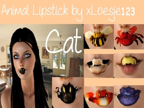 Sims 3 — Animal Lipstick by xLoesje1232 — A Lipstick set for your animal loving simmies