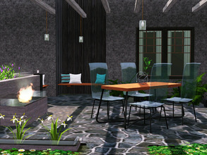 Sims 3 — Alexander Patio by sim_man123 — A relaxing, modern patio featuring natural woods paired with sleek, industrial