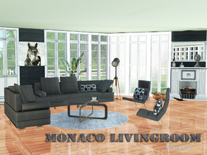 Sims 3 — Living Monaco by ShinoKCR — Livingroom for the Monaco Series, matching Furniture made with glass and chrome. -