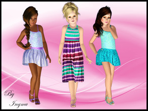 Sims 3 — Dress set by ingmu2 — Gorgeous set of three dresses for your child to wear, from every day to a party, even for