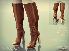 Sims 3 — Madlen Cremona Boots by MJ95 — Classic leather boot design for your sim! HQ leather texture and thick heel.