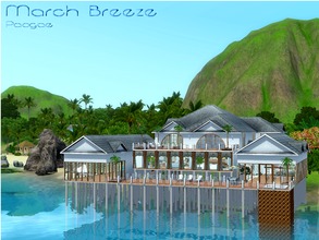 Sims 3 — March Breeze by Paogae — Spacious villa on the sea, kitchen and relax room on different levels, on two stories,