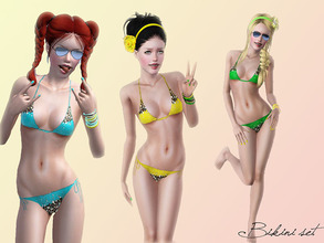 Sims 3 — Bikini set I by flower_love2 — This is a Bikini set, top and bottom with stones For adults/young adults 1