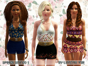 Sims 3 — Spring Set No 1 by Lutetia — This clothing set contains two short jumpsuits Works for female teenagers and