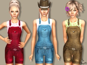 Sims 3 — Country Roads by TSR Archive — a cute short dungarees with sleeveless top for your country gal sims :) - 2