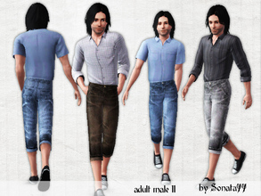 Sims 3 — Sonata77 adult male 11 by Sonata77 — The short jeans for young adult and adult male. Rolled cuffs. Decorative