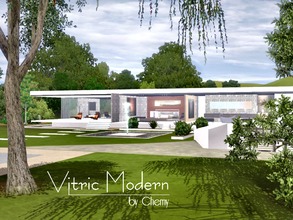 Sims 3 — Vitric Modern by chemy — Inspired by a real home, this spacious modern floor plan has glass walls, giving the