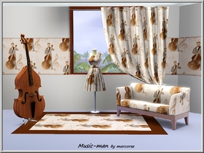 Sims 3 — Music-man_marcorse by marcorse — Themed pattern: jazz musician with doghouse bass [or contrabass]in soft browns