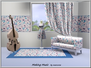 Sims 3 — Making Music_marcorse by marcorse — Music notes randomly repeated, blue on blue