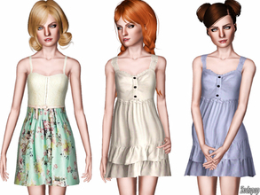 Sims 3 — (TEEN) Fashion Set 7 by zodapop — A set of two spring dresses for your teen sims. They feature cute details like