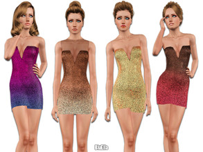 Sims 3 — Midnight City Dress Set -Set 05- by BluElla — 2 Recolorable Palette. 3 Recolorable Palette.